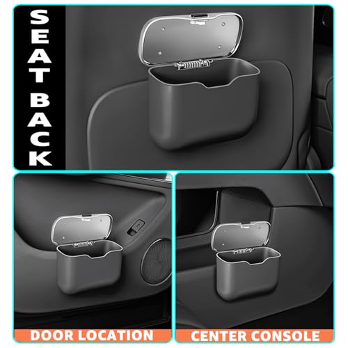Cubo de basura para automóvil HOLDCY negro universal e impermeable 3