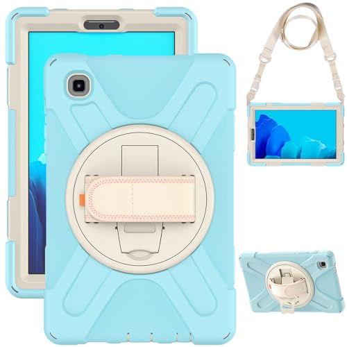 Coque Samsung Galaxy Tab A7 Lite 8.7 antichoc BJ Bleu avec support et bandoulière pour T220