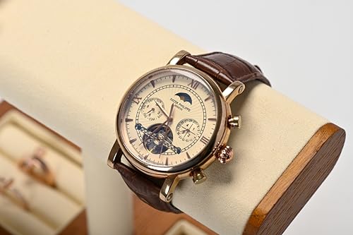 Solid Wood Watch Display Stand T-bar Watch Holder Organizer For Men And Women Jewelry Holder Stand Store And Home(Cream White)