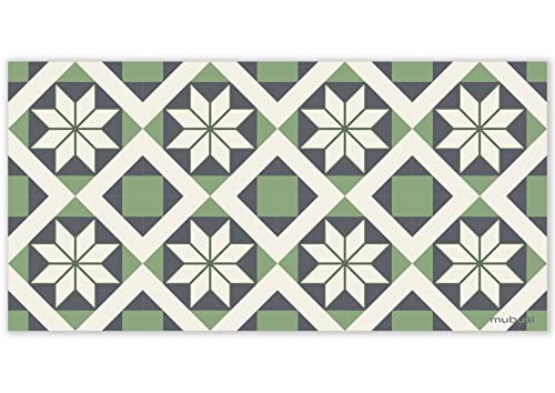 mubusi Alfombra Vinílica Cocina Salón - Varios Tamaños - (Sur Verde 40x80 cm)
