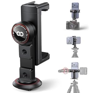 Lamicall 3-IN-1 Handyhalterung Stativ Adapter - [TOP Voll-Alu-Legierung] Metall Handy Halterung Stativ mit 1/4''-Schraubenloch/Kaltsch... 360° Smartphone Stativhalterung für Tripod, Kamera