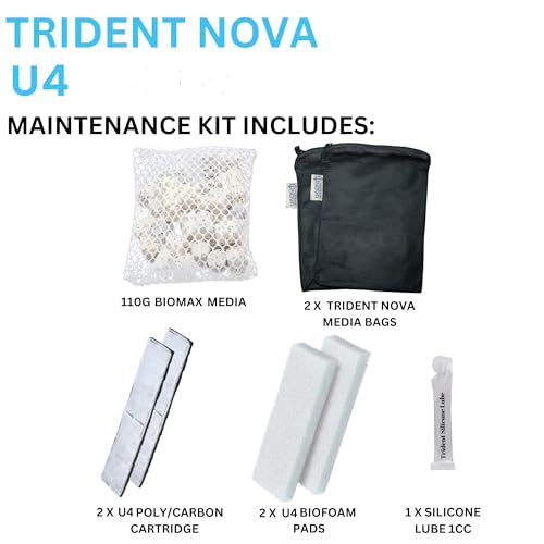 Image of U4 Underwater Filter Media Maintenance & Replacement Filter Media Kit, Including Trident Mesh Bags(U4 Underwater Bio-Foam Pad, U4 BioMax, U4 Poly-Carb Cartridge)