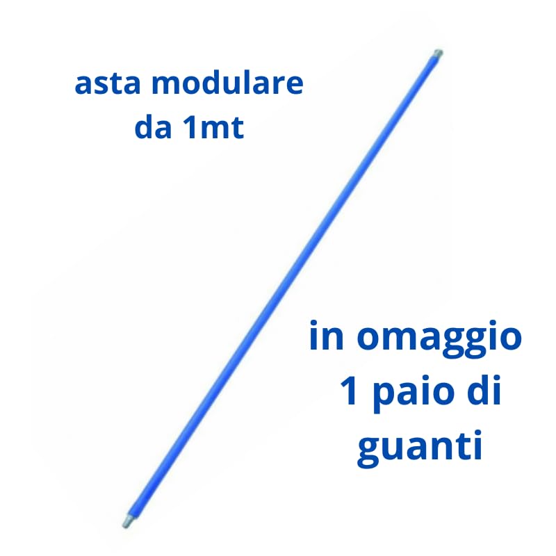PINTO FERRAMENTA Kit Spazzacamino Pulizia Canna Fumarie Spazzola Tonda Quadrata Asta Stufa Legna Camino Pellet Guanti 25 CM