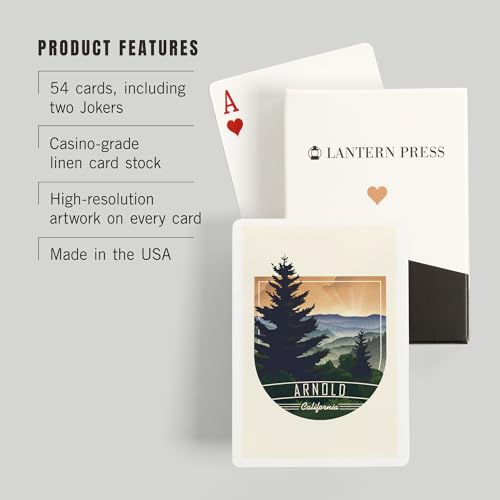Lantern Press Arnold, California, Baraja de 52 cartas póker miniatura 3