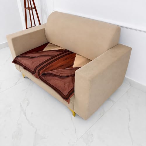 Image of Homerz Premium 'Luxe Series' Holland Velvet Sofa Cover | Smooth Finish | Anti-Skid Fleece Backing | Soft Touch Couch Protector for Living Room (Urban Dune, 2 Seater, Only Seat Cover)