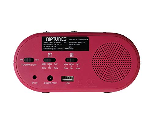 RIPTUNES Despertador digital alto com batedor de cama para pessoas com sono pesado para quarto, alar