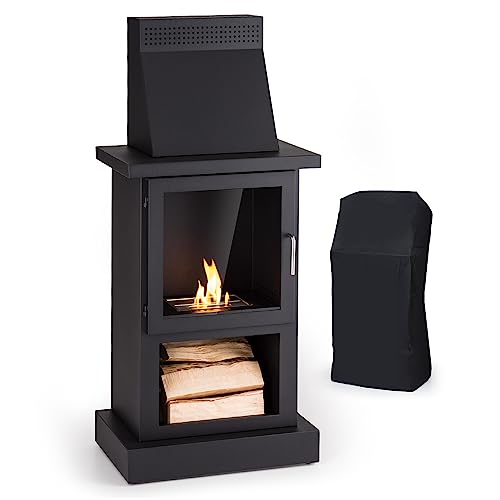 Blumfeldt Chimenea Bioetanol, Estufa Bioetanol Portátil, Chimenea Apta para Interior y Exterior, 4 h. de Combustión, Sin Olor Ni Humo, Brasero de Pie para Casa y Jardin, Chimeneas Bioetanol