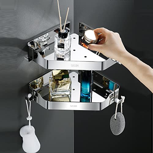 Estantes de ducha para pared de baño que evitan perforar azulejos con su adhesivo 3