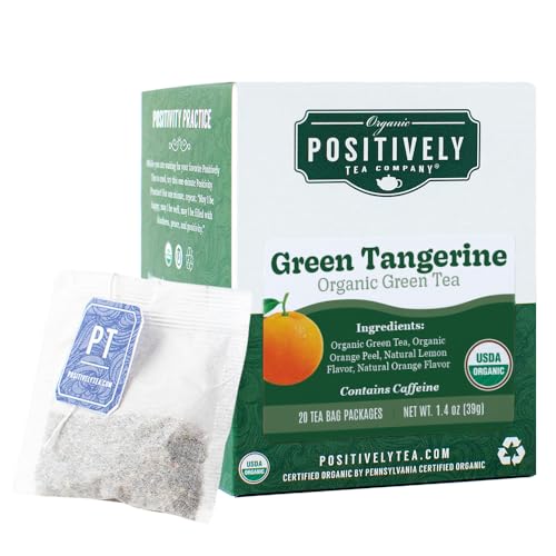 Image of Positively Tea, Organic Green Tangerine Green Tea Bags, 20 Count
