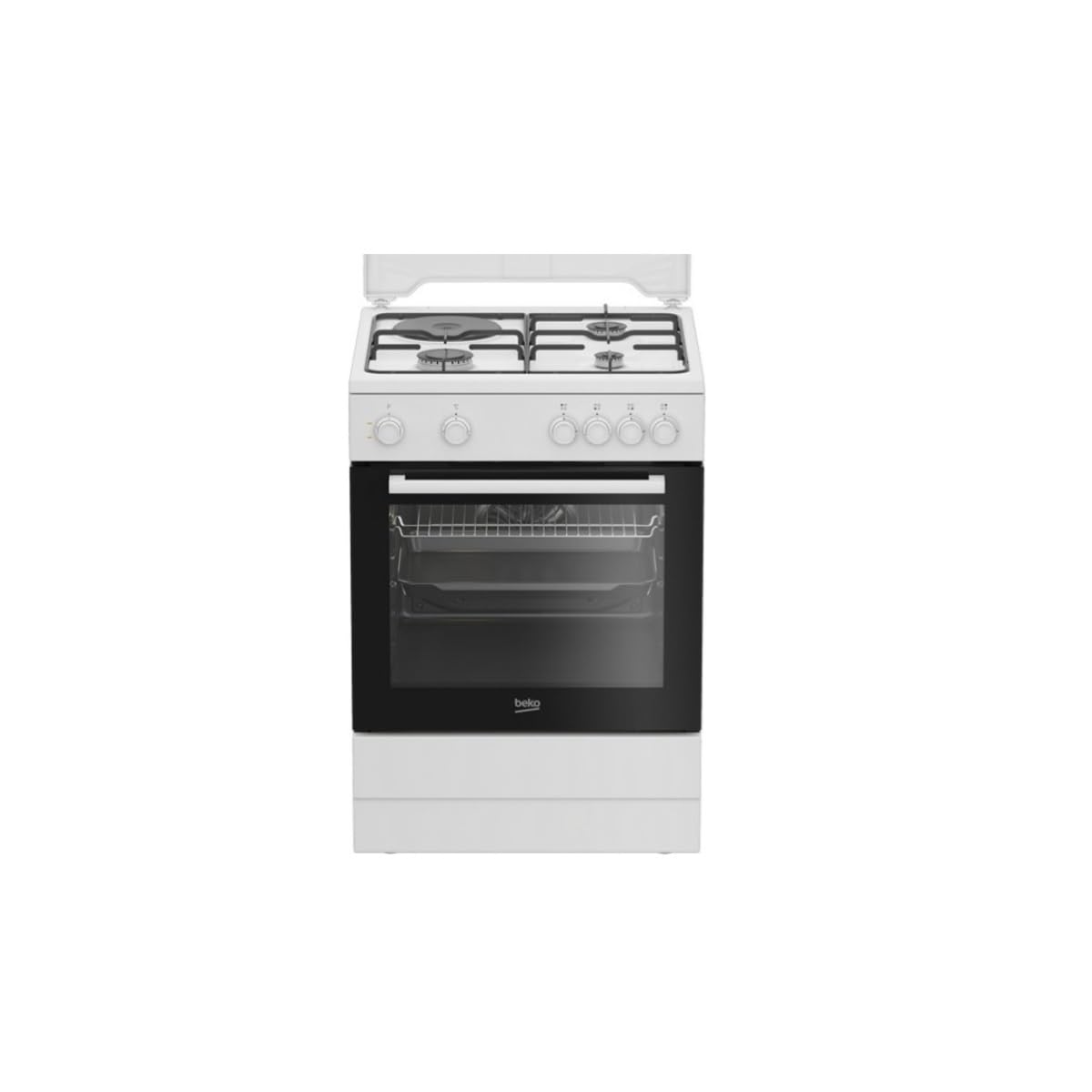 FBS63121WD - Estufa mixta (4 fuegos, 4 luces), color blanco