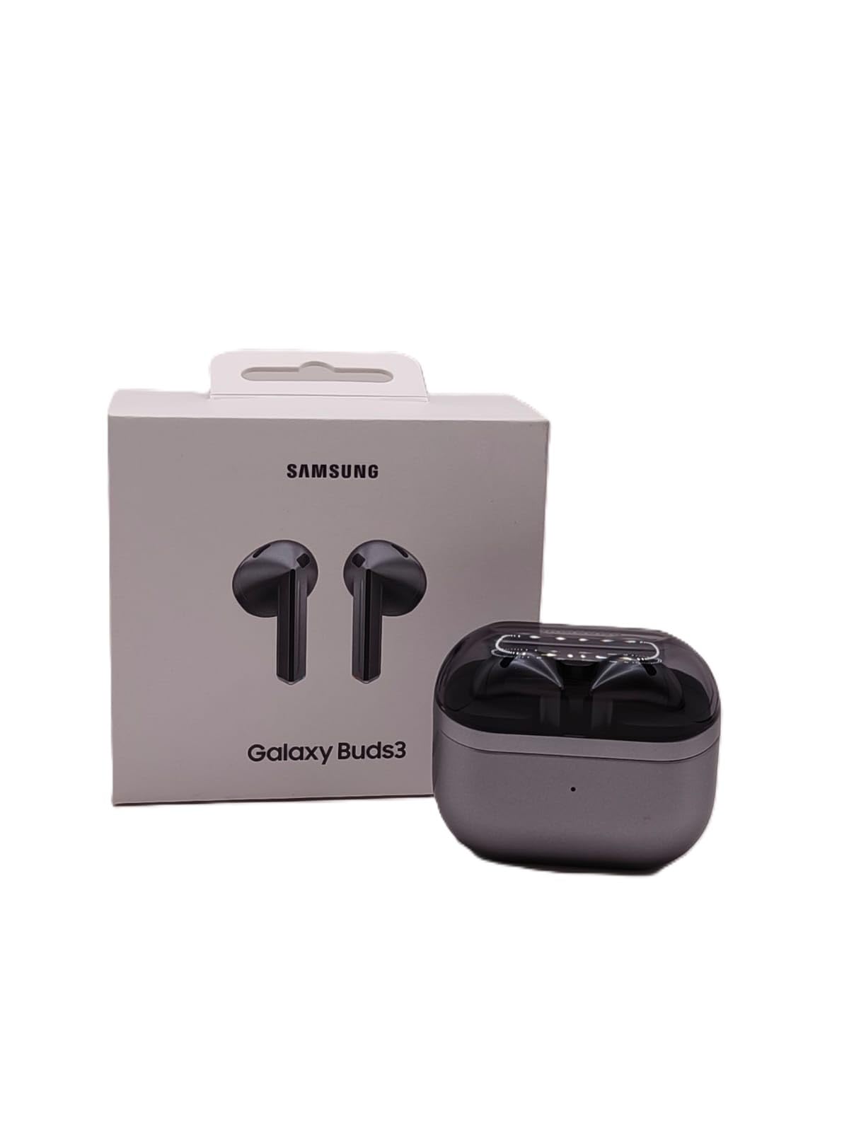 SAMSUNG Galaxy Buds 3 AI True Wireless Bluetooth auricolari, ottimizzazione del suono, interprete in tempo reale, cancellazione del rumore, vestibilità riprogettata, controllo touch, versione