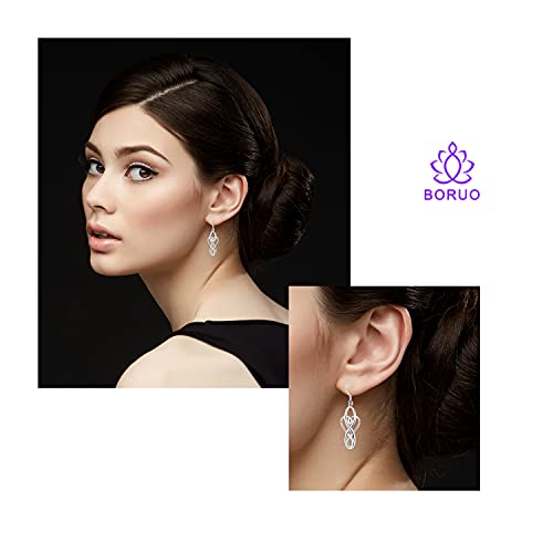 Solid 18K Gold Over 925 Sterling Silver Celtic Knot Dangle Earrings, Good Luck Irish Vintage Dangles for Women, Teardrop Earrings/Silver Earrings, Gold Earrings for Women3