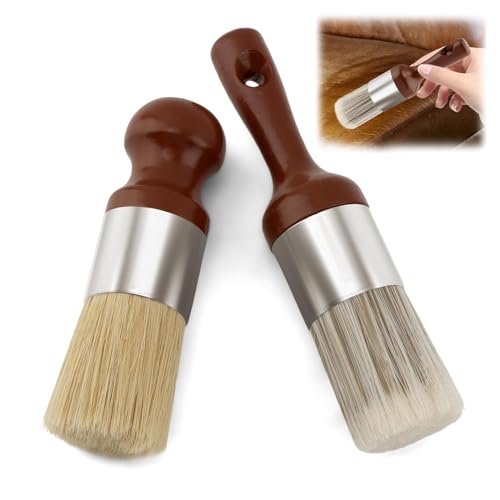 2pcs Leather Furniture Salve Brush, Wooden Handle Soft Nylon Bristles Wood Sofa Repair Cleaning Brushes for Leather Care and Home Car Interiors Cleaning Maintenance (Color:Brown)