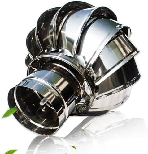 Stainless Steel 8in 10in 12in Rotating Wind Turbine Roof Ventilator - Energy Saving Non-Power Dryer Exhaust Hood, Durable Vent for Roof Ventilation (75mm/3in)