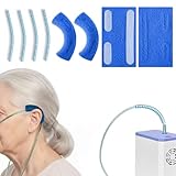 Oxygen Tubing Accessories Kit, Included 4 Pcs Oxygen Tube Support Crimp Straightener and 4 Pcs Nasal Cannula Ear Cushions Soft Oxygen Ear Protectors Confort Cannula Wrap Help Relieve Ear Pain