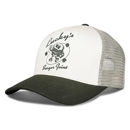 Image of Lucky Brand Trucker Hat | Snapback | Adjustable | Mesh Back | Retro | Baseball Cap | Golf | Fishing | American Heritage