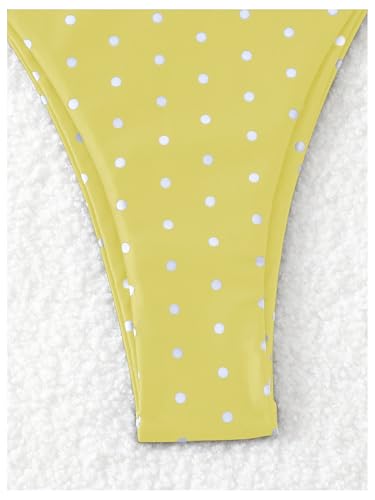 Image of SOLY HUX Women's Polka Dots Print Bathing Suit Halter Triangle Tie Side Bikini Sets Two Piece Swimsuit