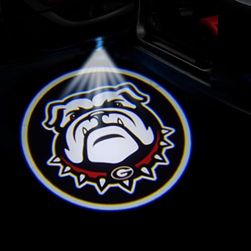 EertDetuke 2Pcs Georgia Car Door LED Projector Lights, Universal Welcome Lights for UGA Bulldogs, Upgraded for All Car Models