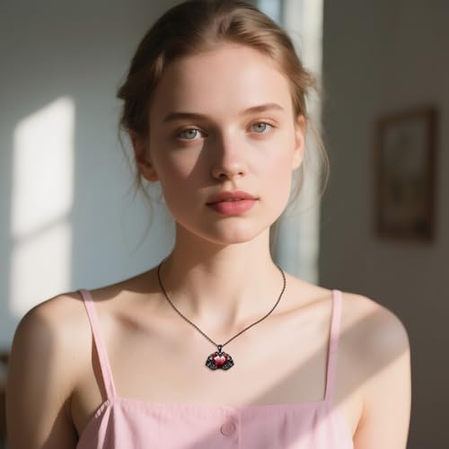 TIGER RIDER Claddagh Necklace Sterling Silver Skull Hand Heart Ruby Necklace Jewelry Gifts Halloween for Women Men2