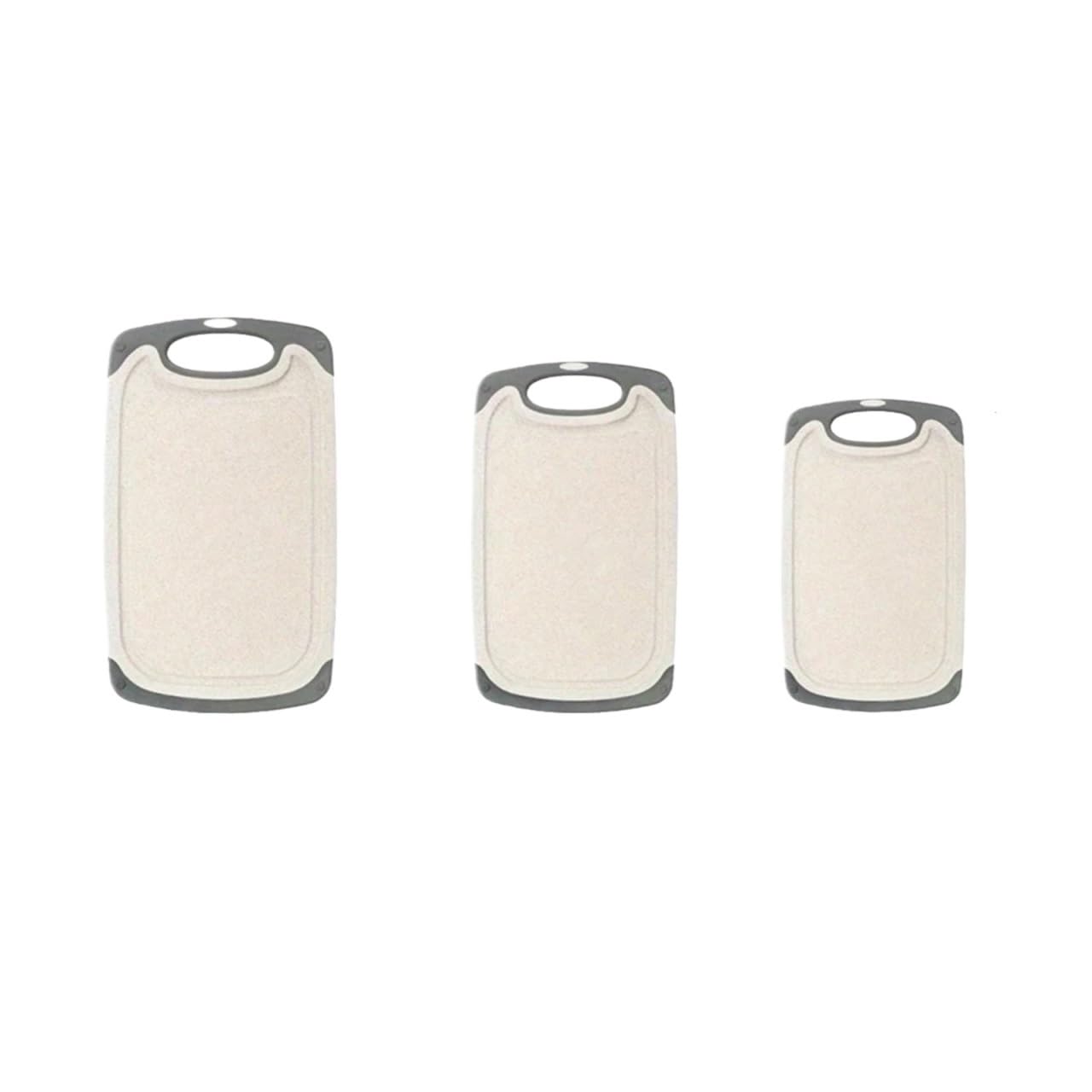 Tabla de cortar de plástico Tabla de cortar multifuncional imitación mármol for cocina, 1/3 unidades, antideslizante, for verduras, carne y frutas(3PCS white)