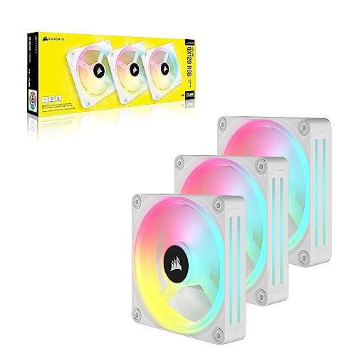 Corsair iCUE Link QX120 RGB 120mm Magnetic Dome RGB Fans - Triple Fan Starter Kit with iCUE Link System Hub - White - image 9