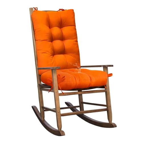 TESICA Waterproof Wicker Chair Cushion U-Shape Seat Cushion Set of 1 Patio Furniture Cushions Outdoor Rocking Chair Pad for Indoor Outdoor Orange