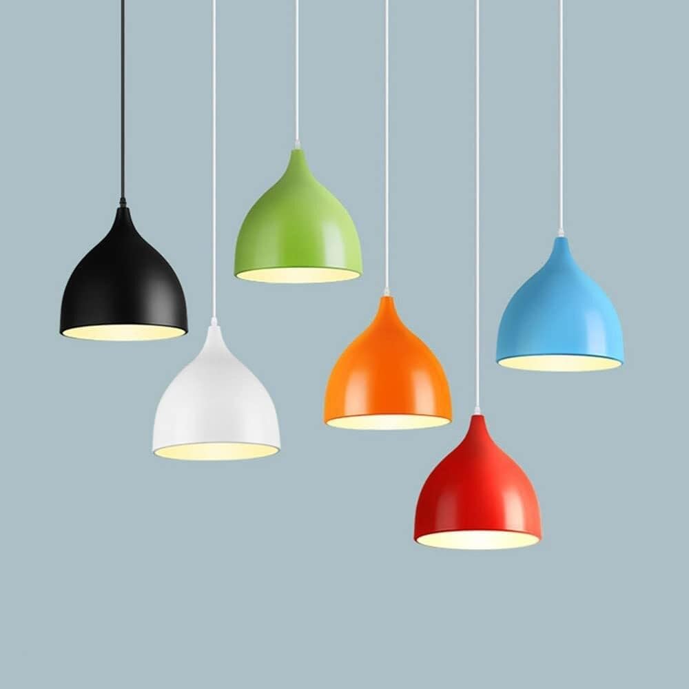 Lampadario Nordico in Metallo Lampada a Forma di Goccia d'Acqua Soffitto Base E27 Testa Singola Comodino NG