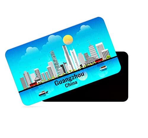 Image of dhcrafts Rectangular Rubber Fridge Magnet /Magnetic Card Blue China Guangzhou Design Pack of 1 (8.6cm x 5.4cm)