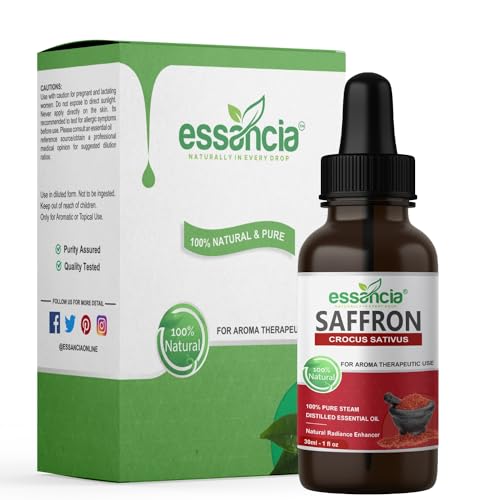 Saffron Essential Oil, Pure and Natural, 30ml, Skin Brightening and Aromatherapy (30 ML)