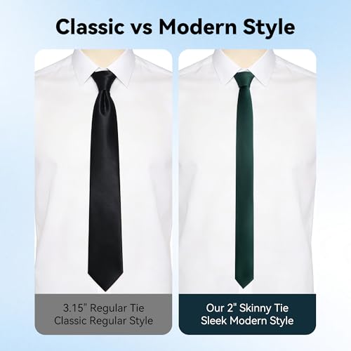 Image of Skinny Tie Men Women 2 inch (5CM) Slim Necktie Solid Thin Ties Formal