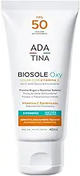 Protetor Solar Clareador Biosole Oxy FPS 50 Vitamina C e Niacinamida e Difendiox Trata melasma e manchas na pele Ada Tina + Necessaire