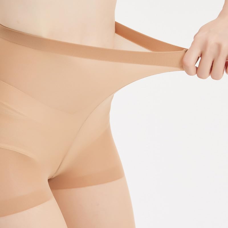 2Pairs Rip Resistant Sheer Tights for Women - 20 Denier Control Top with Reinforced Toes Pantyhose3