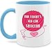 Statement Tasse mit Spruch - Mir reicht's ich geh stricken - Unisize - Hellblau - geschenk stricken - Q9061 - Kaffeetasse und Teetasse 325 ml