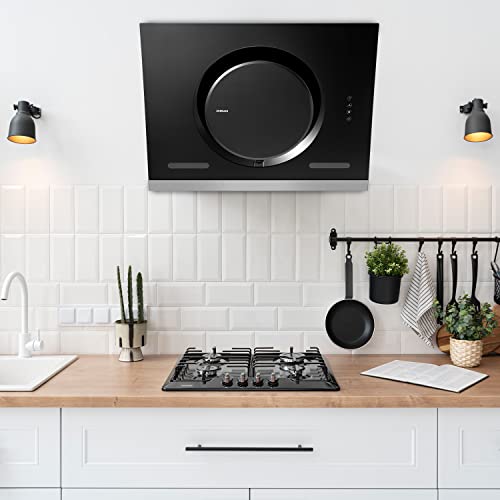 Image of Robam 80 cm 1110 m3 /hr Filterless Auto Clean Wall Mounted Chimney |1 Year Comprehensive Warranty | 10 Years Warranty on Motor | LED Lights | Black (CXW-200-A606)