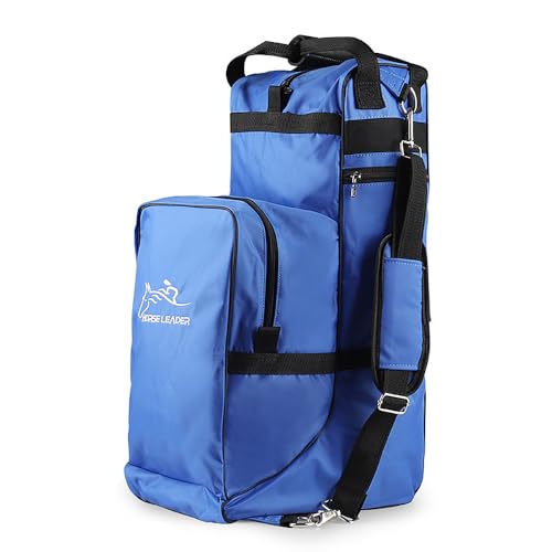 UNISTRENGH Large 21.65 Inch Tall Riding Boots Carry All Bag Professional English Tall Boots Bag with Equestrian Helmet Pack Compartment (Elegant blue)