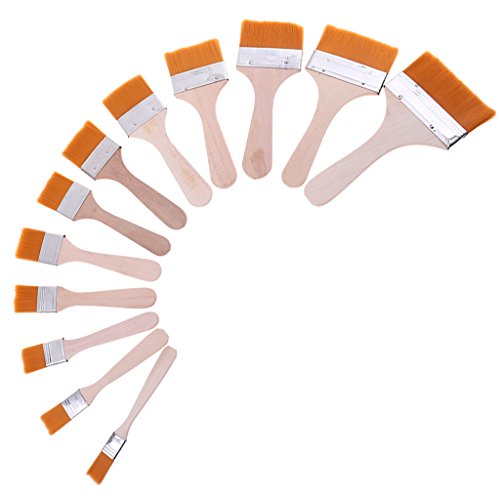 Preisvergleich Produktbild Baoblaze 12 STK. Malerpinsel Flachpinsel Farbpinsel Lackpinsel Eckenpinsel Pinsel Set