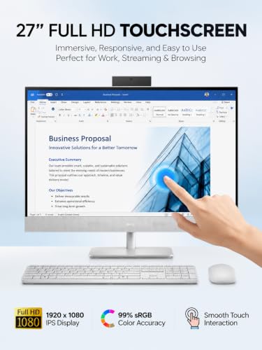 Image of Dell 27 Touchscreen All-in-One Desktop Computer PC, Ultra 7 355 32GB + 2TB