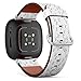 CJBROES Replacement Leather Watch Band, Compatible with Fitbit Versa 3 and Fitbit Sense of Wristband Bracelet Accessory - Tiny Marathon Runners