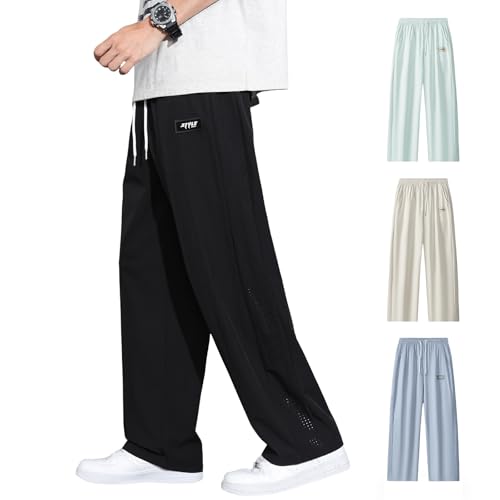 [Amtop] メンズ ロングパンツ ワイドパンツ イージーパンツ 冷感 UVカット 夏用 高通気性 メッシュ ストレッチ ウエストゴム 調整紐 ゆったり 無地 カジュアル スポーツ アウトドアの商品画像（Amazon）