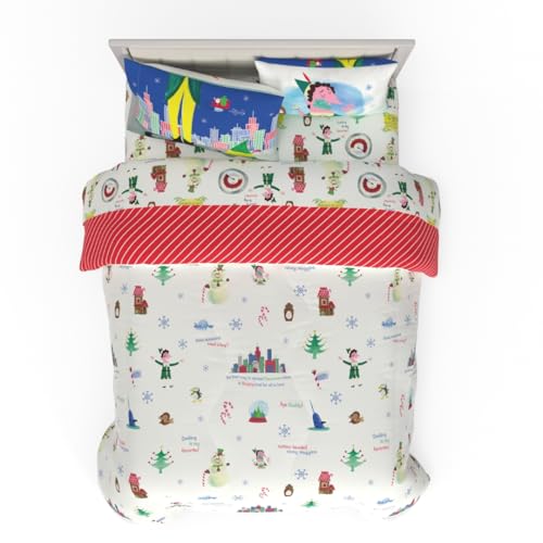 Franco Elf Movie Buddy NYC Holiday & Christmas Bedding Super Soft Comforter and Sheet Set with Sham, 7 Piece Queen Size (Officially Licensed Product)