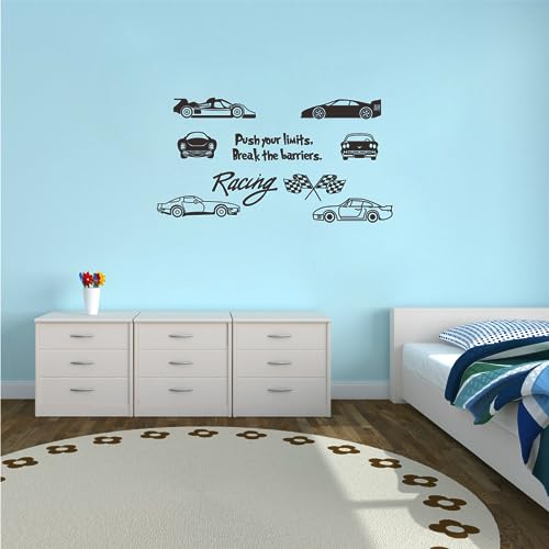 Vinilo decorativo adhesivo coche de carrera para pared miniatura 3