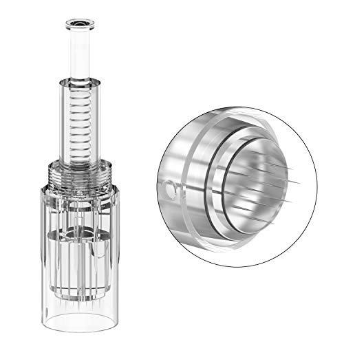PELCAS Micro Aiguilles 12 Pin, Aiguille Microneedling Remplacement Cartouches pour Dermapen Électrique 10 Pièces/Pack