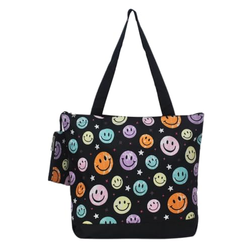 Image of NGIL Medium Top Zipper Closure Canvas Tote Bag with Attached Matching Coin Purse For Moms and Nurses