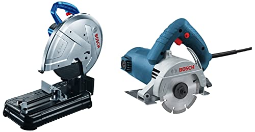 Image of Bosch 0601B373F0-GCO220 2200-Watt 14-inch Chop Saw Machine (Blue) with GDC 120 Professional Marble Cutter Combo