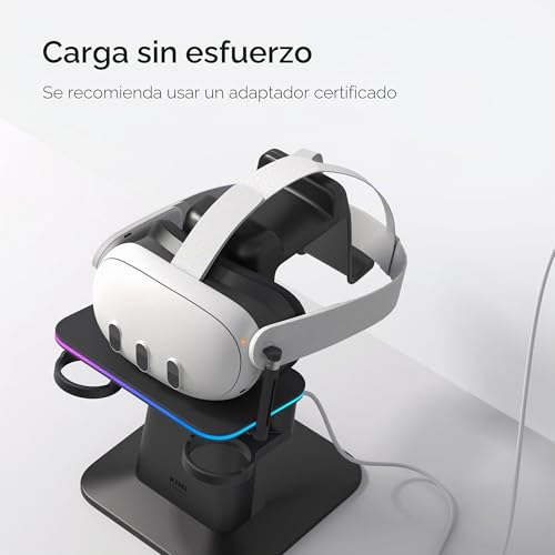 Miniatura 3 de KIWI design Base Carga Magnética RGB para Quest 3S/3/2/Pro Certificado Meta
