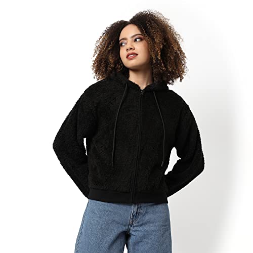 Image of Campus Sutra Women's Cotton Hooded Neck Sweatshirt