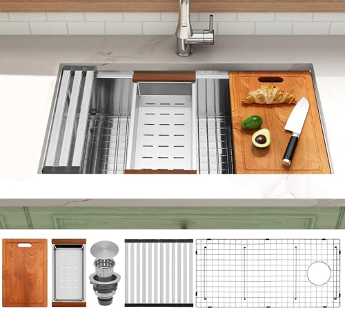 Lonsince Undermount Kitchen Sink 32 inch,16 Gauge Stainless