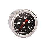 MEASUREMAN 1.5' Black Dial, 304 Stainless Steel case, Liquid Filled Fuel Pressure Gauge, 0-100Psi,...