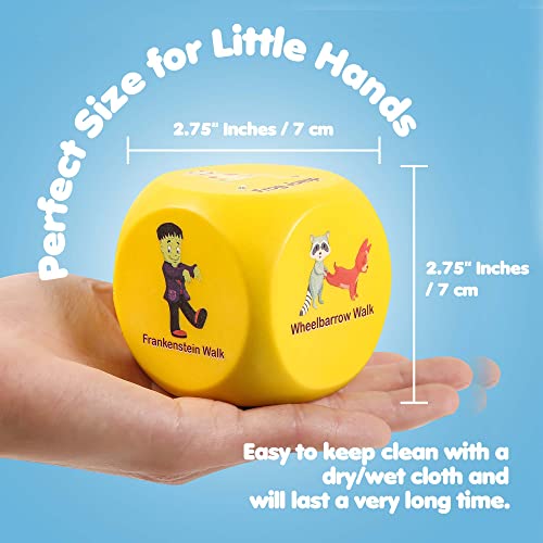 Fun Fitness Dice for Kids - Children's Workout Dice and Yoga Dice Set - Fitness Exercise Dice Game with Kids Yoga Poses - Childrens Foam Exercise Dice, Great Kids Exercise Equipment - Kids Ages 3+ - Image 5