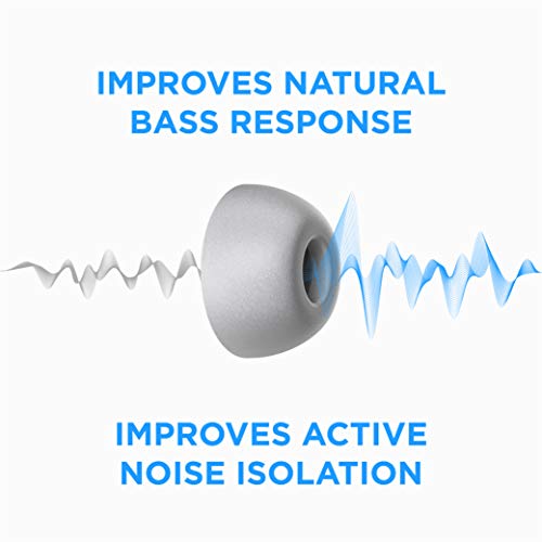 Image of Foam Masters Memory Foam Ear Tips for AirPods Pro 1st & 2nd Gen | Comfortable | Secure | Better Noise Cancellation | Version 3.0 Replacement Buds (Small, Med, Large - 3 Pairs, Gray)